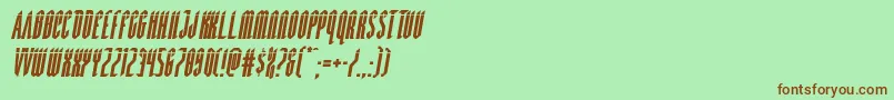 Devilsummonerlaserital-Schriftart – Braune Schriften auf grünem Hintergrund