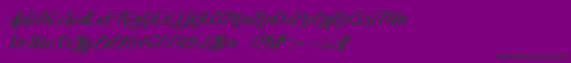 27thrpsRegular-Schriftart – Schwarze Schriften auf violettem Hintergrund