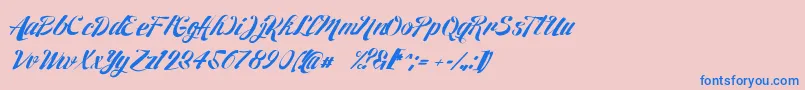 27thrpsRegular Font – Blue Fonts on Pink Background