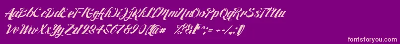 27thrpsRegular Font – Pink Fonts on Purple Background
