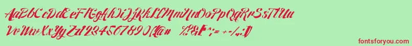 27thrpsRegular Font – Red Fonts on Green Background