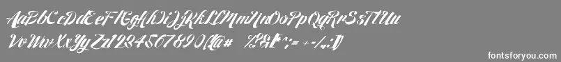 フォント27thrpsRegular – 灰色の背景に白い文字