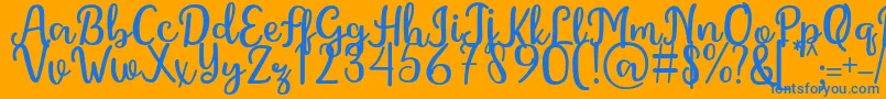 GintaFont Font – Blue Fonts on Orange Background