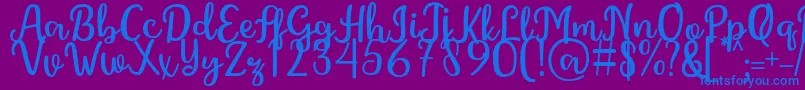 GintaFont Font – Blue Fonts on Purple Background