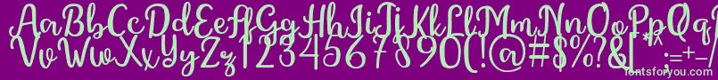 GintaFont Font – Green Fonts on Purple Background