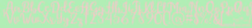 GintaFont Font – Pink Fonts on Green Background