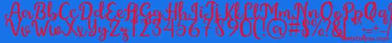 GintaFont Font – Red Fonts on Blue Background