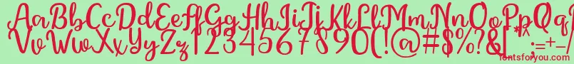 GintaFont Font – Red Fonts on Green Background