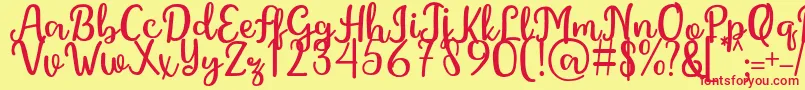 GintaFont Font – Red Fonts on Yellow Background