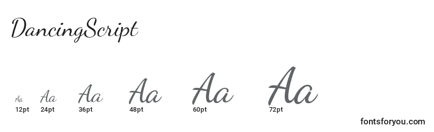 DancingScript Font Sizes
