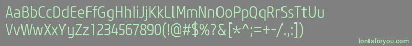フォントCoreSansM37CnLight – 灰色の背景に緑のフォント