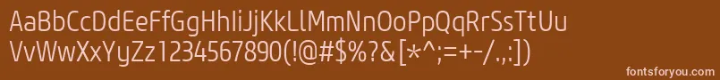 フォントCoreSansM37CnLight – 茶色の背景にピンクのフォント