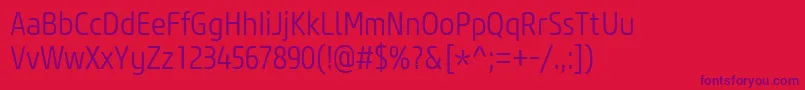 En savoir plus sur la police CoreSansM37CnLight Police CoreSansM37CnLight – polices violettes sur fond rouge