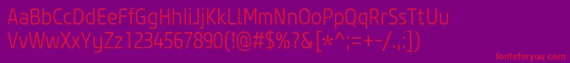 フォントCoreSansM37CnLight – 紫の背景に赤い文字
