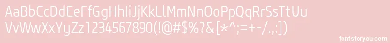 CoreSansM37CnLight Font – White Fonts on Pink Background
