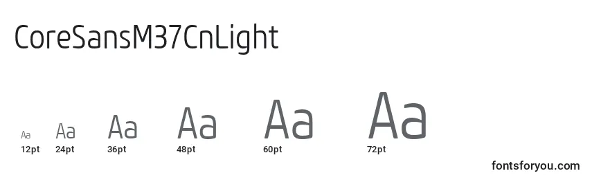 CoreSansM37CnLight Font Sizes