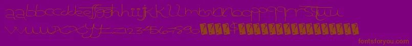 Tangentprint Font – Brown Fonts on Purple Background