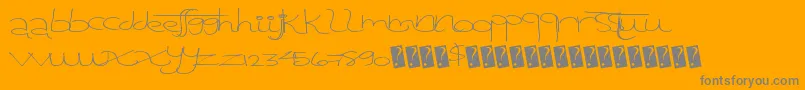 Tangentprint-Schriftart – Graue Schriften auf orangefarbenem Hintergrund