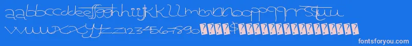 Tangentprint Font – Pink Fonts on Blue Background