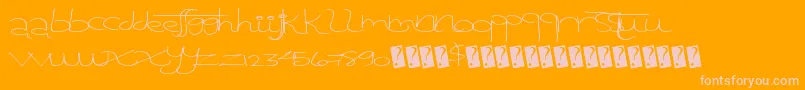 Tangentprint-Schriftart – Rosa Schriften auf orangefarbenem Hintergrund