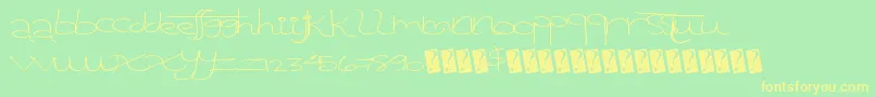 Tangentprint Font – Yellow Fonts on Green Background