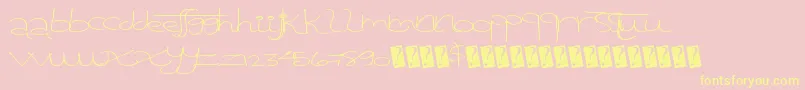 Tangentprint Font – Yellow Fonts on Pink Background