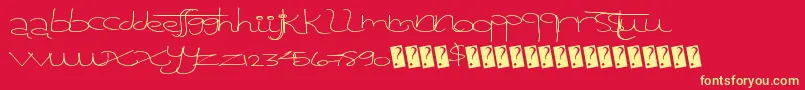 Tangentprint Font – Yellow Fonts on Red Background