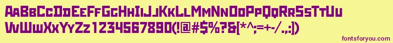 Rodchenkogtt Font – Purple Fonts on Yellow Background