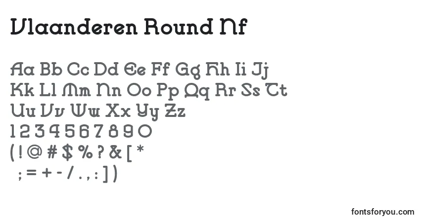 Vlaanderen Round Nf-fontti – aakkoset, numerot, erikoismerkit