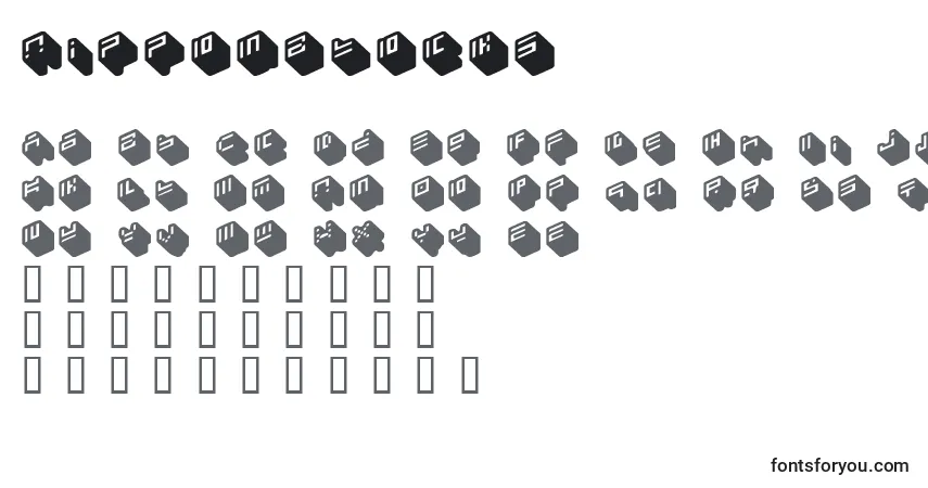 NipponBlocks-fontti – aakkoset, numerot, erikoismerkit