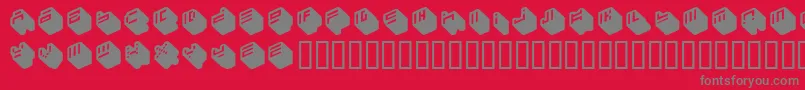 Police NipponBlocks – polices grises sur fond rouge