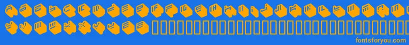 Fonte NipponBlocks – fontes laranjas em um fundo azul