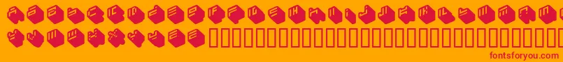 NipponBlocks Font – Red Fonts on Orange Background