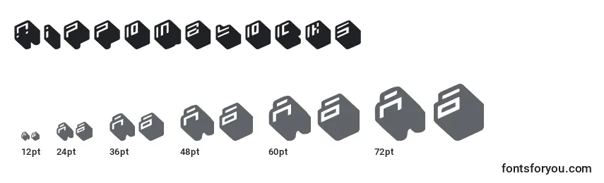 Tamaños de fuente NipponBlocks