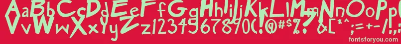 MangaSpeakBold Font – Green Fonts on Red Background