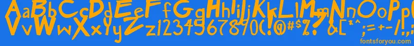 MangaSpeakBold Font – Orange Fonts on Blue Background