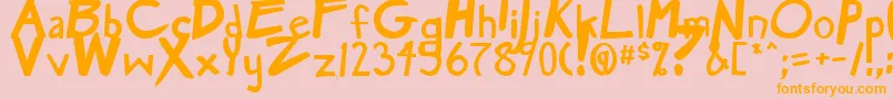 MangaSpeakBold Font – Orange Fonts on Pink Background