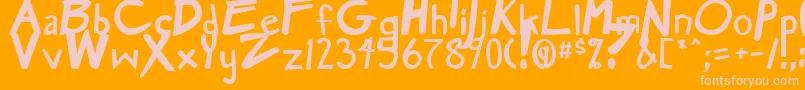 Czcionka MangaSpeakBold – różowe czcionki na pomarańczowym tle
