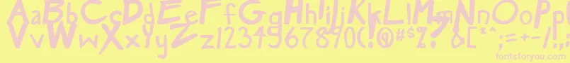 MangaSpeakBold Font – Pink Fonts on Yellow Background