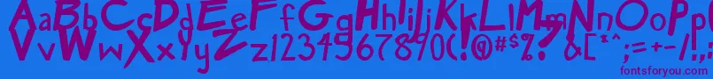 MangaSpeakBold Font – Purple Fonts on Blue Background