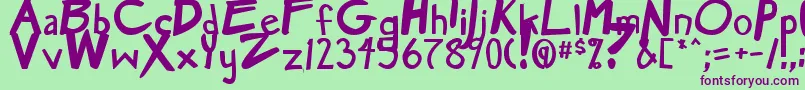 MangaSpeakBold Font – Purple Fonts on Green Background