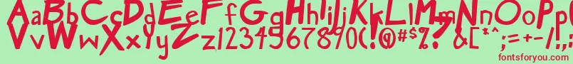 MangaSpeakBold Font – Red Fonts on Green Background