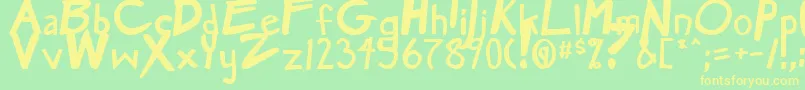 MangaSpeakBold Font – Yellow Fonts on Green Background