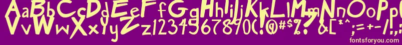 MangaSpeakBold Font – Yellow Fonts on Purple Background