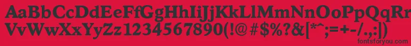 StratfordserialXboldRegular Font – Black Fonts on Red Background