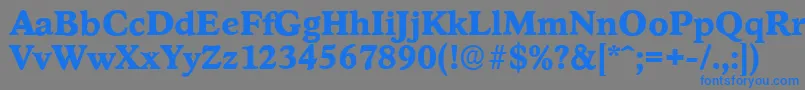 フォントStratfordserialXboldRegular – 灰色の背景に青い文字