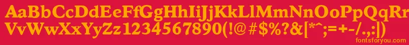 StratfordserialXboldRegular Font – Orange Fonts on Red Background