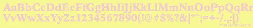 StratfordserialXboldRegular Font – Pink Fonts on Yellow Background