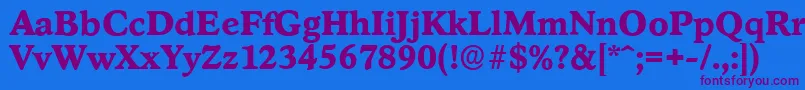 StratfordserialXboldRegular Font – Purple Fonts on Blue Background