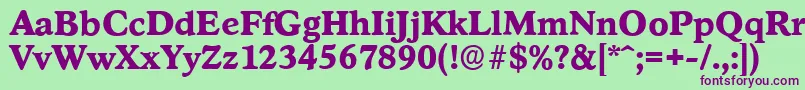 StratfordserialXboldRegular Font – Purple Fonts on Green Background